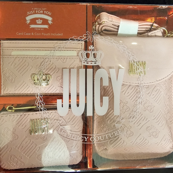 Juicy Couture Cellie 3 Piece Set: Pink Wallet, Cell Phone Bag, Card Case New - Picture 2 of 7